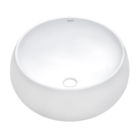 Ruvati 16" Bathroom Vessel Sink Round White Above Counter Circular Ceramic RVB0316